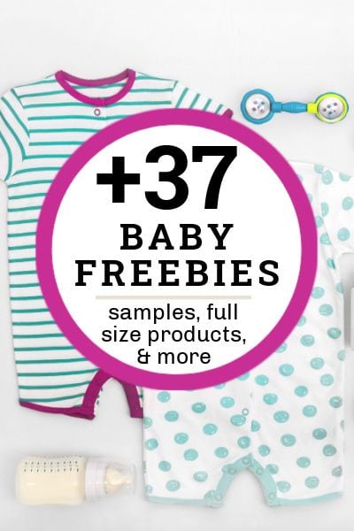 baby items with text saying +37 baby freebies