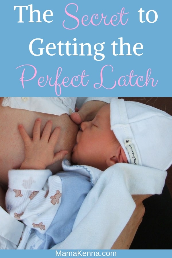 the secret to getting the perfect latch pinterest. baby close to mom breastfeeding.