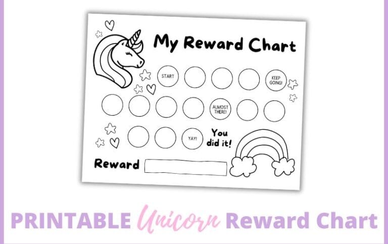 Free Printable Unicorn Reward Chart for Kids